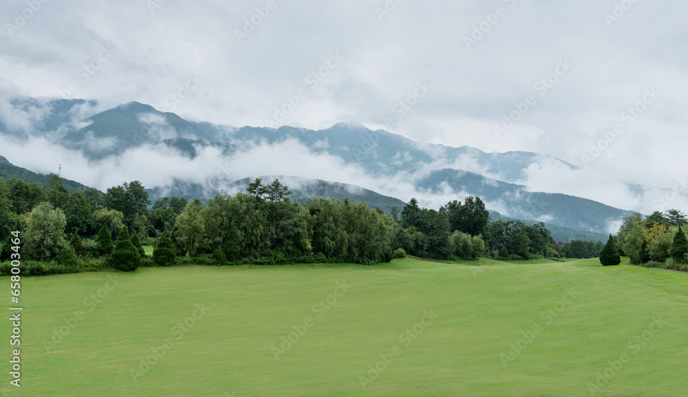 Landscape of golf course in the countryside Landscape of golf course in the countryside