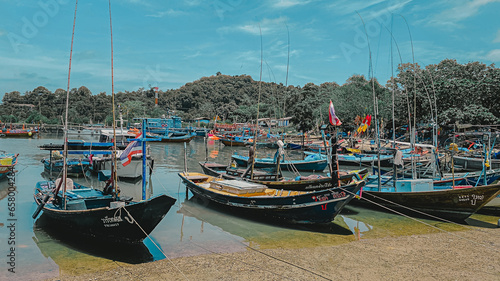 boats in the harbour photo