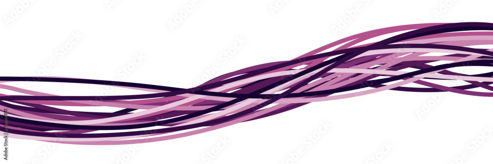 Abstract purple gradient line art wavy flowing isolated on white background vector illustration good for wallpaper, backdrop, banner, and design template