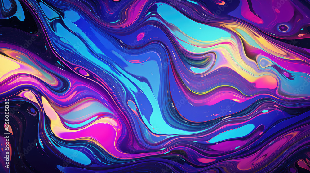 Liquid Wave of Neon Pink and Purple Paint Movement, Generative AI Liquid Wave of Neon Pink and Purple Paint Movement, Generative AI