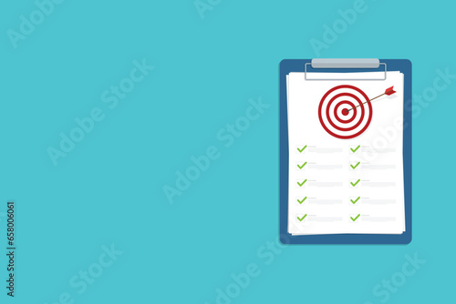 Successful completion of business tasks. Checklist with a business tasks completed.	