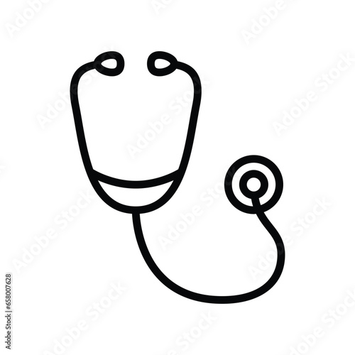 Medical diagnostics stethoscope vector icon