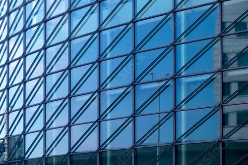 A modern glass wall exterior view