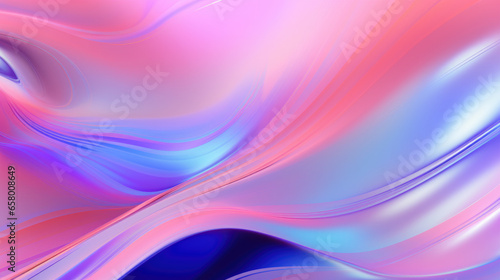 Iridescent Wispy Smooth Liquid Wave Abstract Background, Generative AI