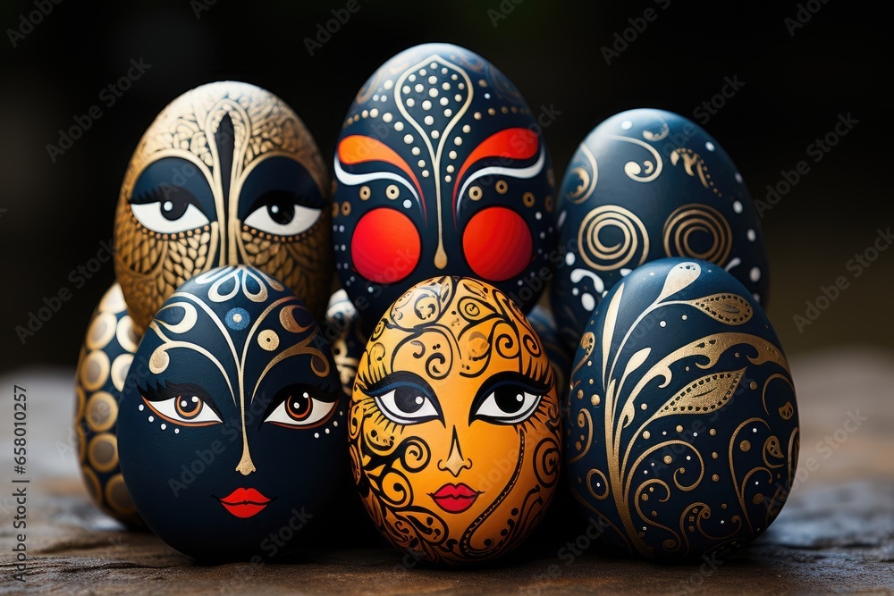 Collection of painted smooth river stones Collection of painted smooth river stones
