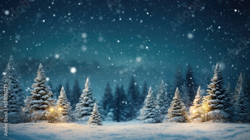 Winter Christmas scenic background © kardaska