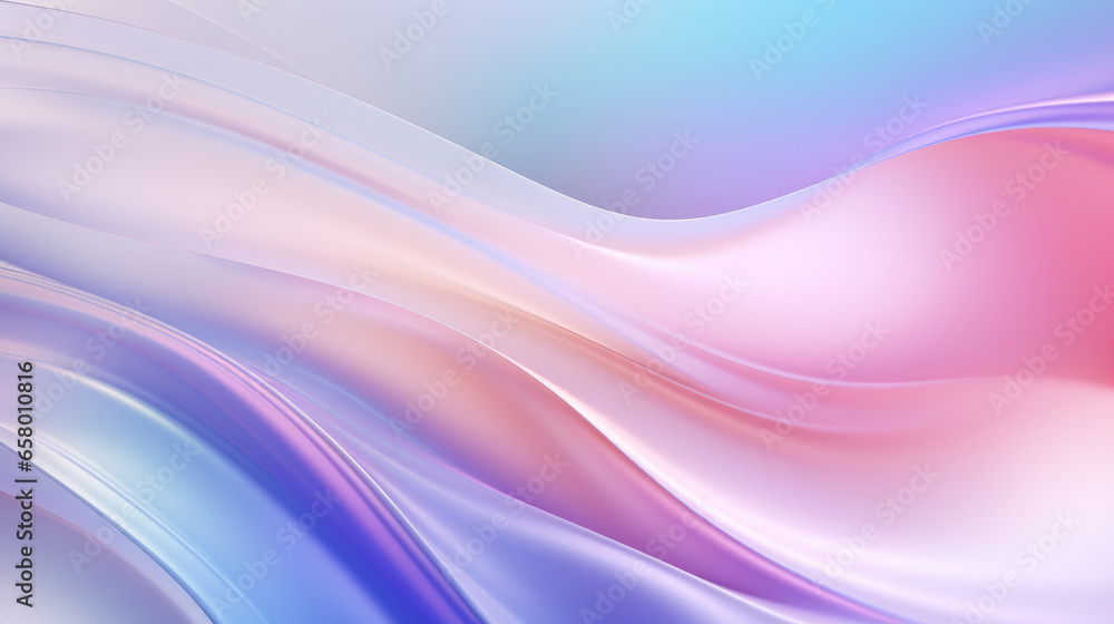 Naklejka premium Pastel Wispy Smooth Liquid Wave Abstract Background, Generative AI