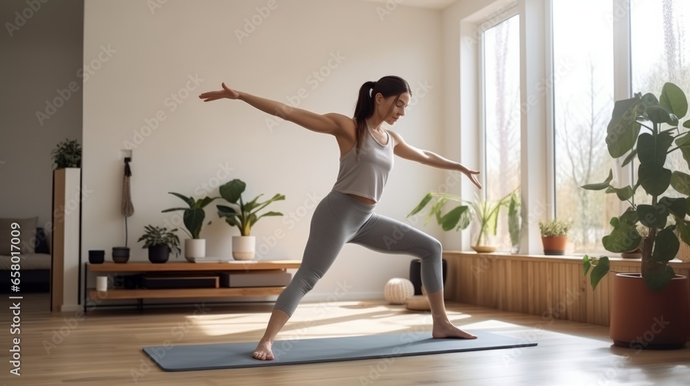 Young Woman doing yoga at home Young Woman doing yoga at home