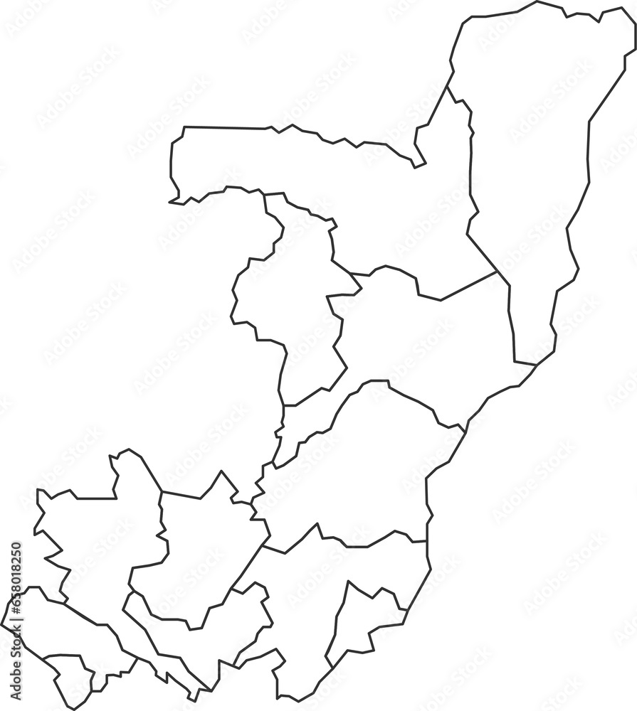 Map of Republic of the Congo with detailed country map, line map.