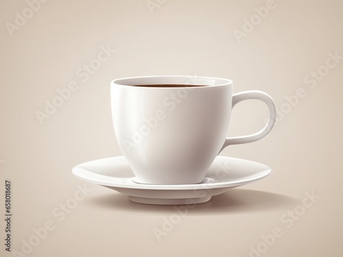minimal flat vector illustration white coffee cup illustration