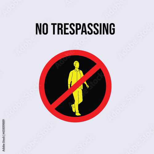 No trespassing sign concept design illustration