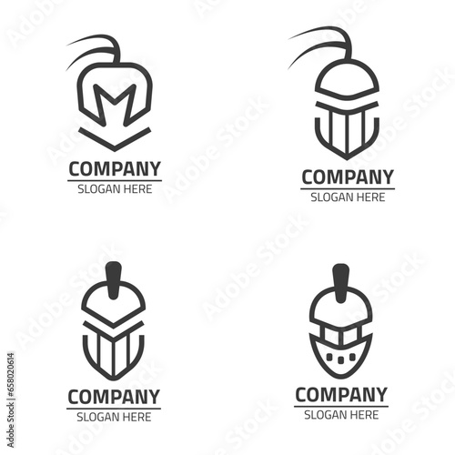 Knight Logo Vector Design, Outline