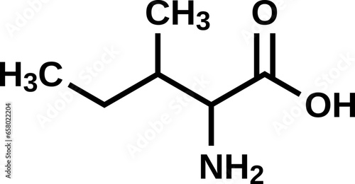 Amino acid isoleucine structural formula, vector illustration photo