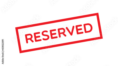 Vector Reserved Label on White Background