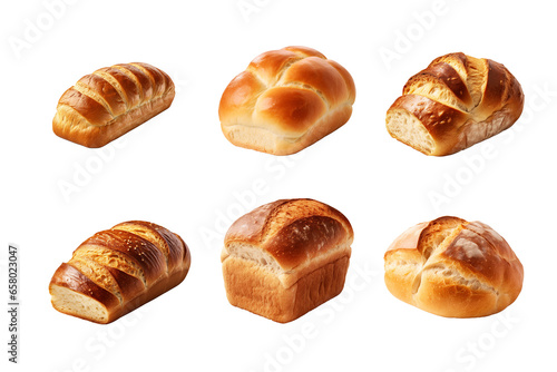 collection of bread isolated on a transparent background © agungai