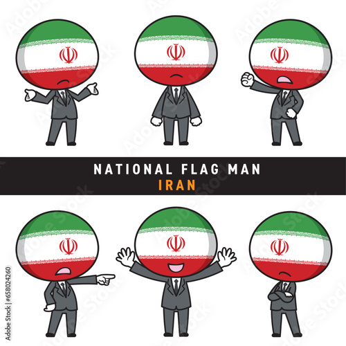 イランの国旗を擬人化したキャラクターセット