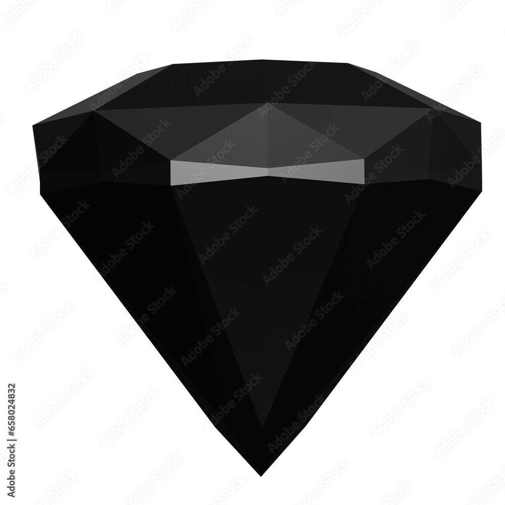 Fototapeta premium 3D Black Matte Geometric Shape, Realistic Design Element with Transparent Background, PNG