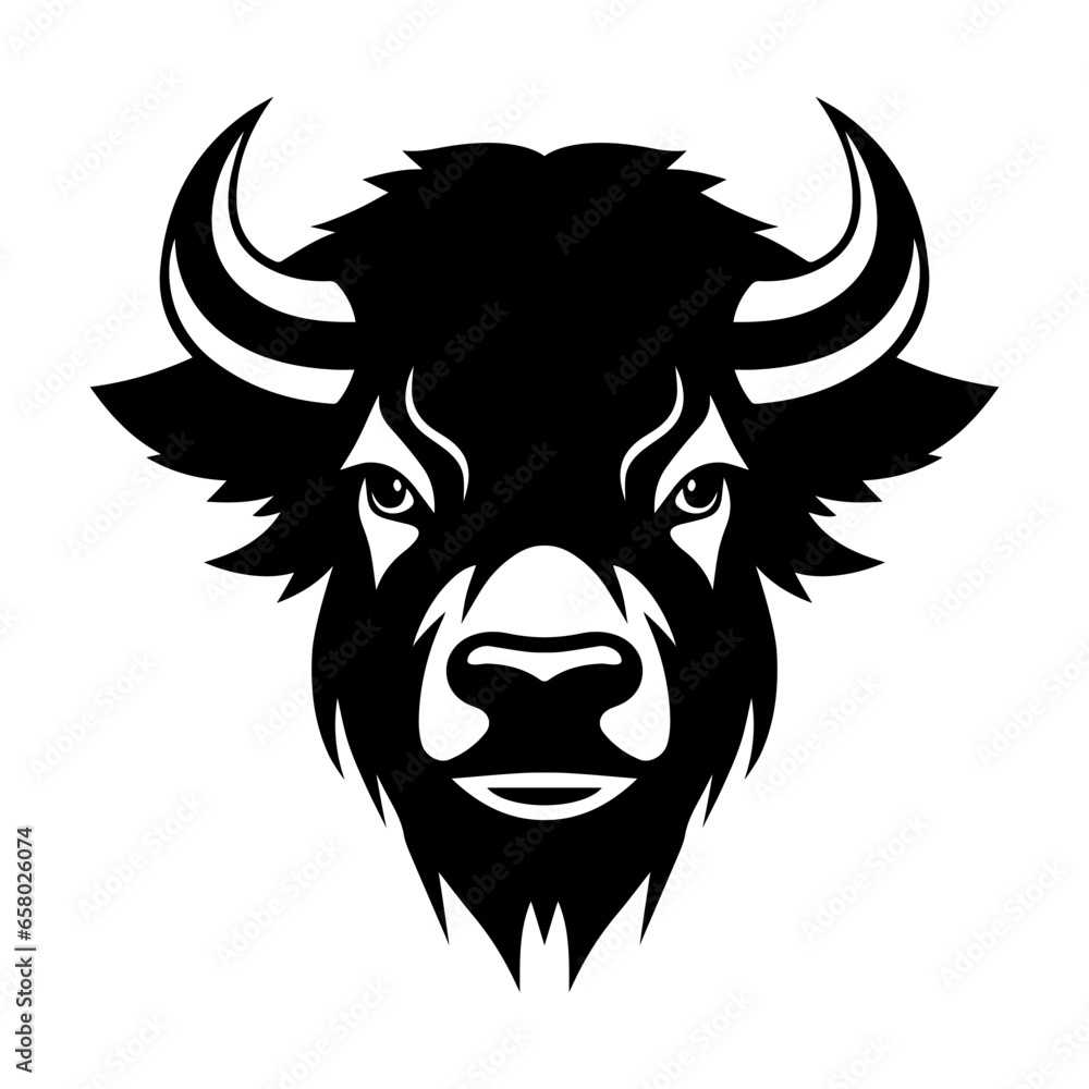 Bull head portrait vector logo