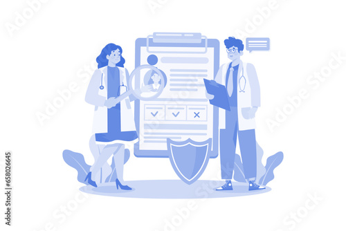 Doctor Examining The Patient Medical Report