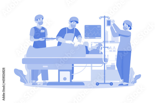 Doctors Doing Operations On Patient