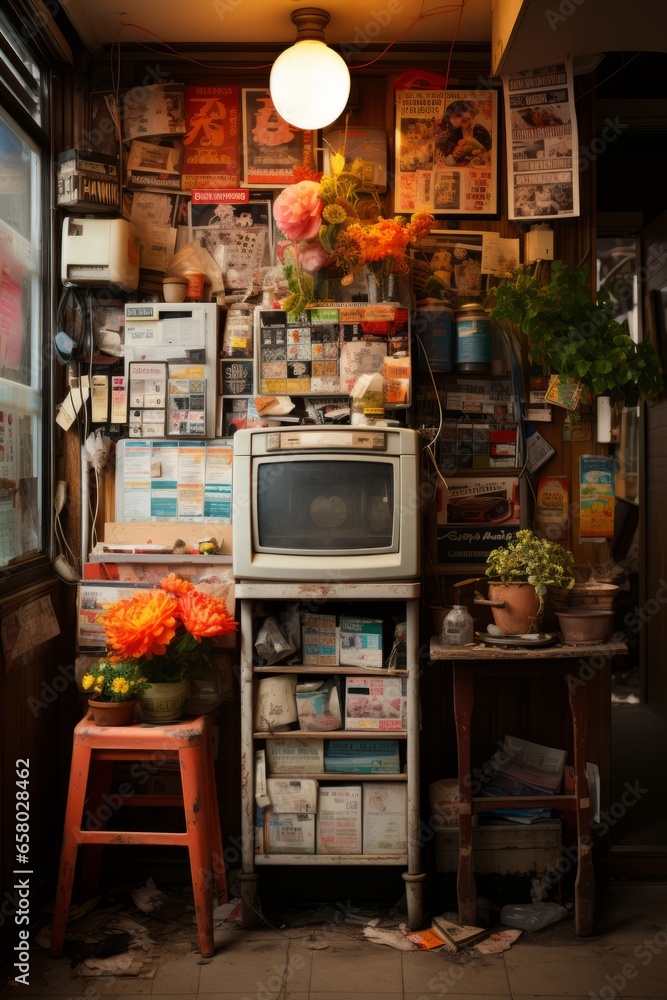 Convenience store's magazine and newspaper rack, Generative AI Stock ...