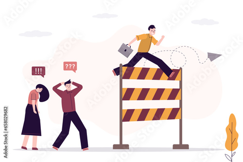 Skills level to overcome obstacles. Experience to challenge and succeed, personal development or improvement. Business winner and losers.