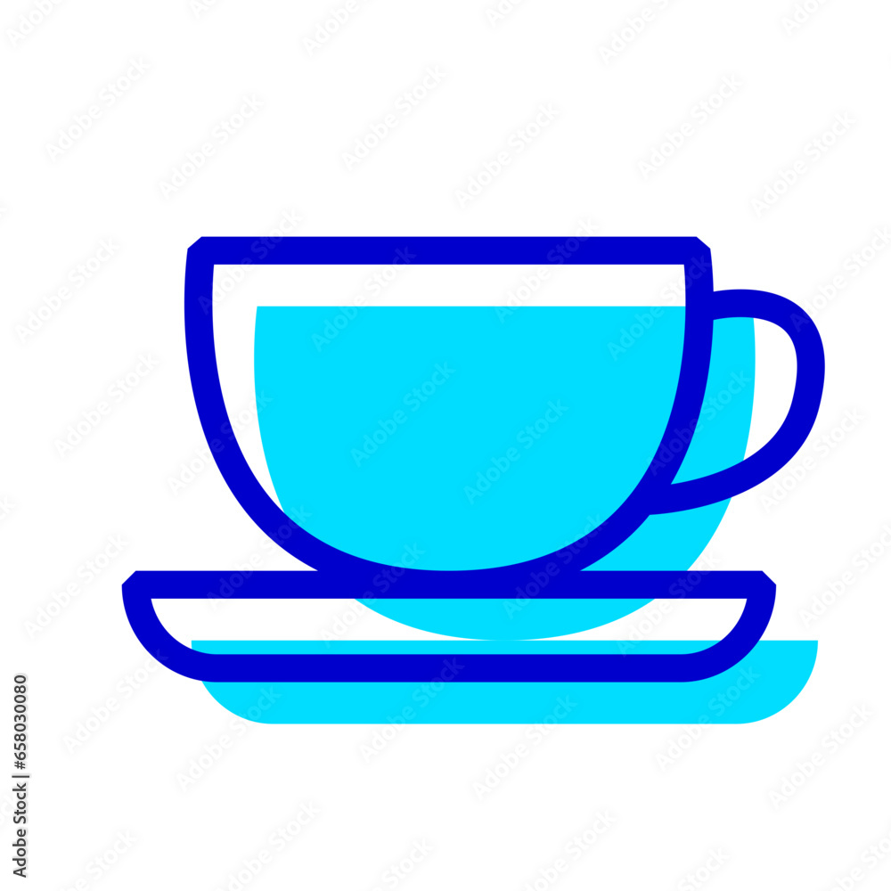 飲み物、コーヒー、コーヒーカップを表す2色スタイルのアイコン 飲み物、コーヒー、コーヒーカップを表す2色スタイルのアイコン