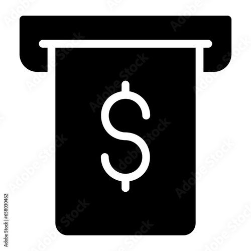 money withdrawal glyph icon