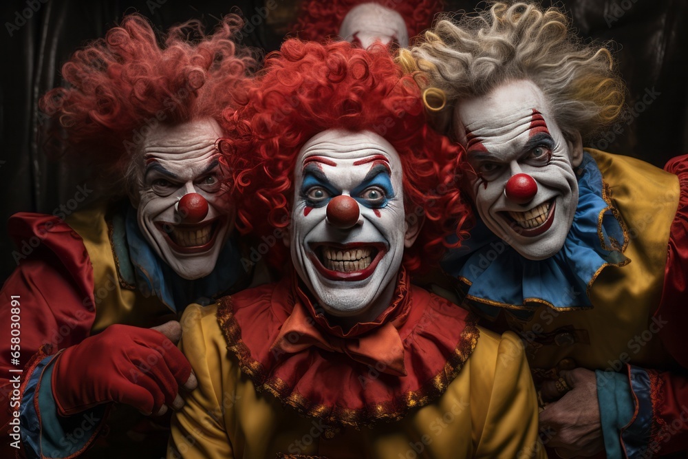 A group of weird, happy clowns.