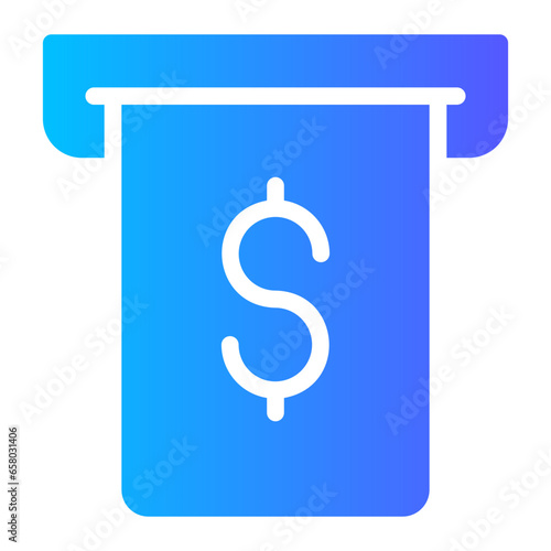money withdrawal gradient icon