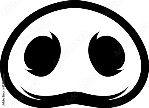 Illustration of a pig nose isolated on white background.  Design element for poster, menu ,card.