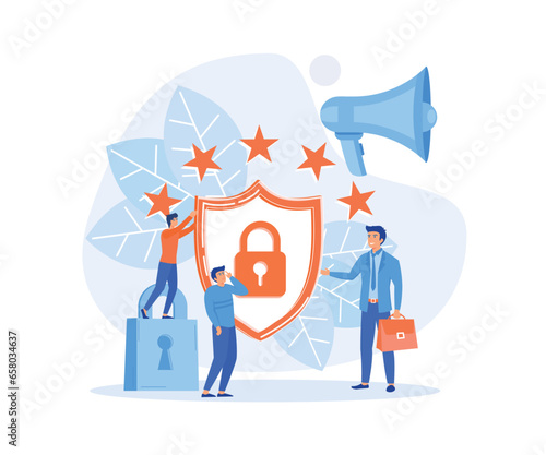General rules for data protection GDPR. The European Commission strengthens and unifies the protection of personal data. flat vector modern illustration