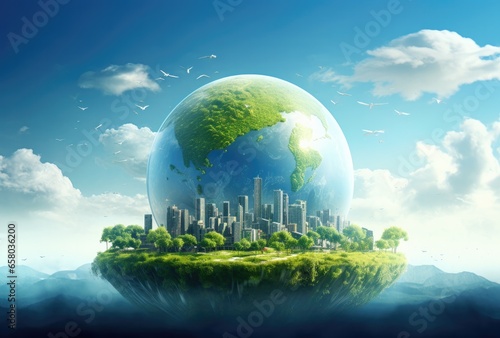 Renewable energy and environment concept . © Goojournoon