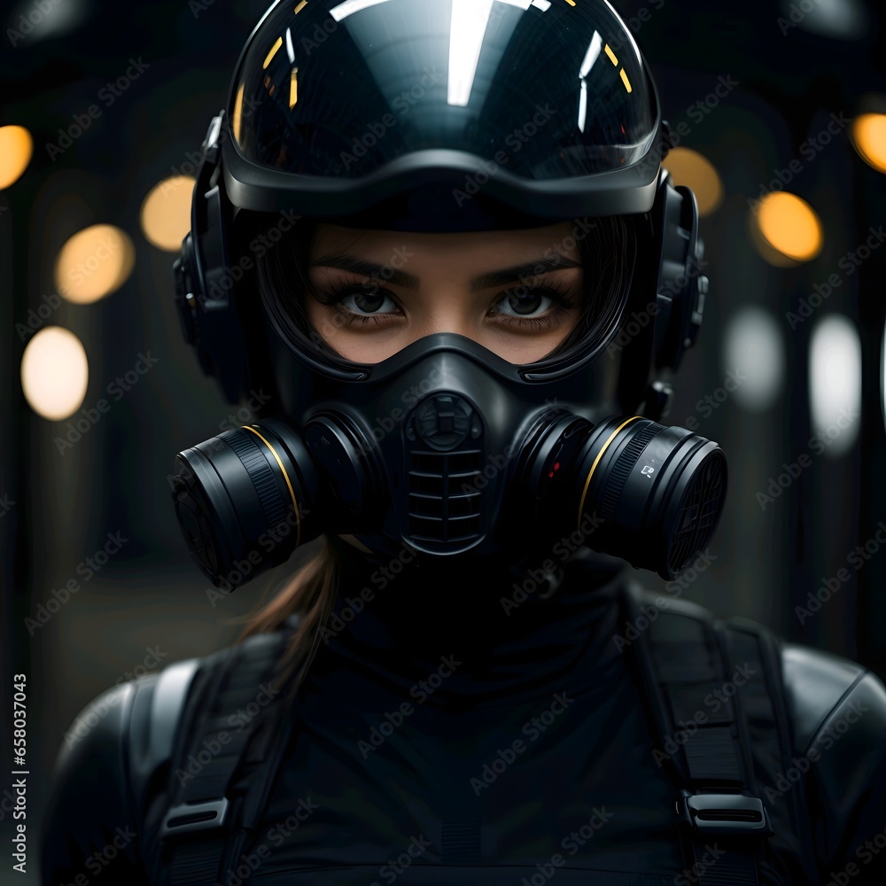person in mask with gas mask person in mask with gas mask
