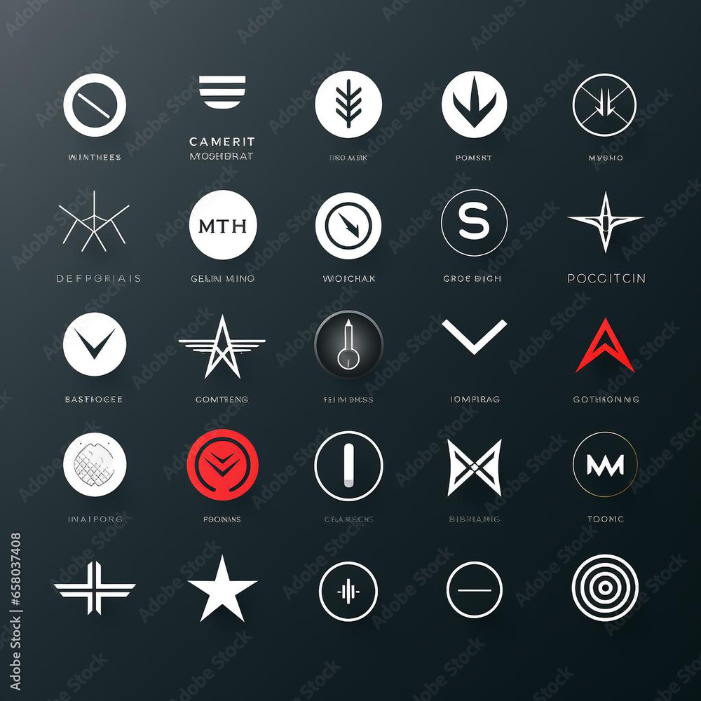 collection of minimalist flat design vector logos for brands collection of minimalist flat design vector logos for brands