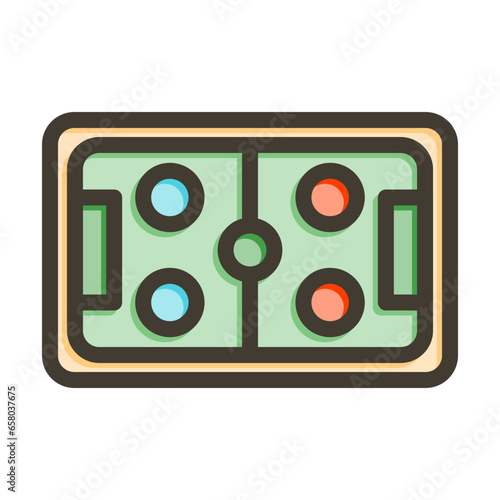 Air Hockey Vector Thick Line Filled Colors Icon Design