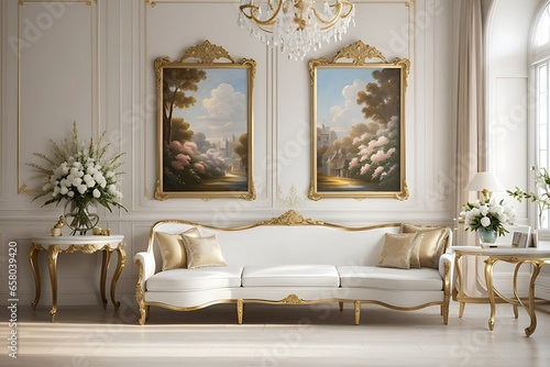  Create a mockup of a painting with a white background in an elegant and conservative