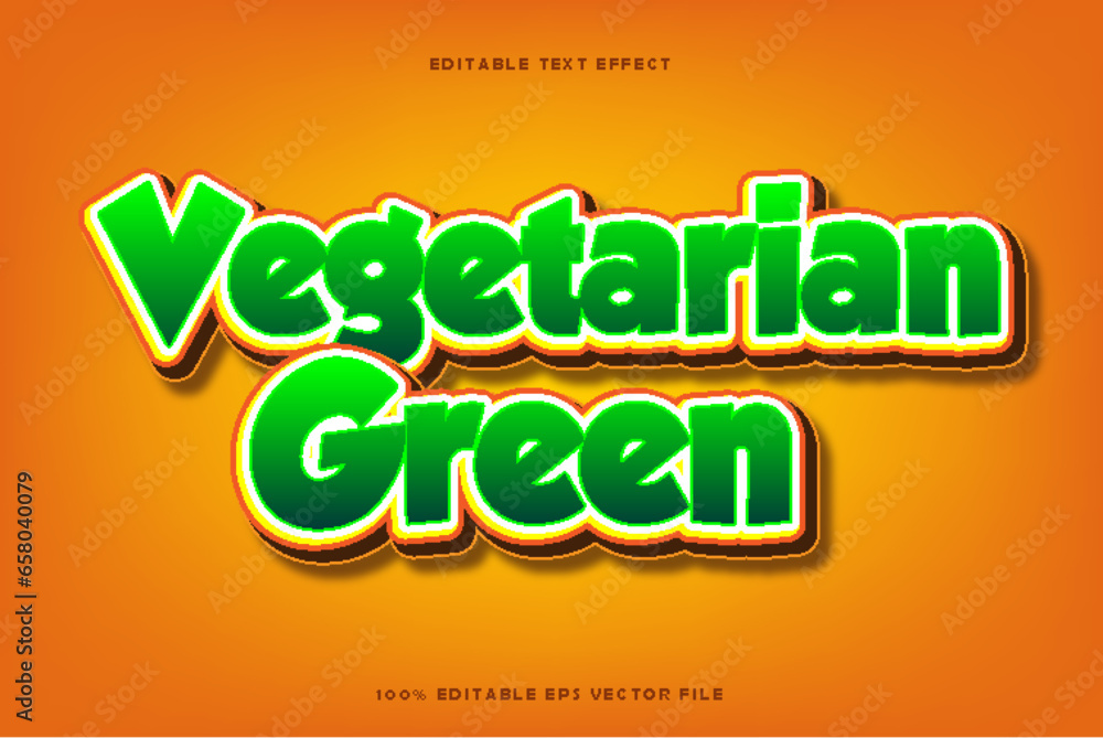 Vegetarian Green Editable Text Effect 3D Emboss Gradient Style Vegetarian Green Editable Text Effect 3D Emboss Gradient Style