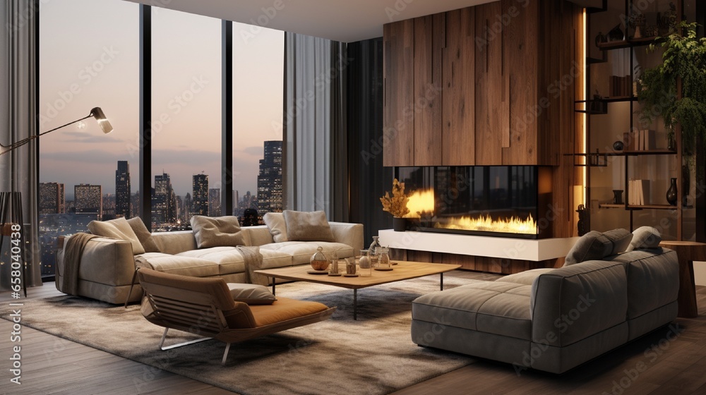 Interior of modern living room panorama 3d rendering . Interior of modern living room panorama 3d rendering .
