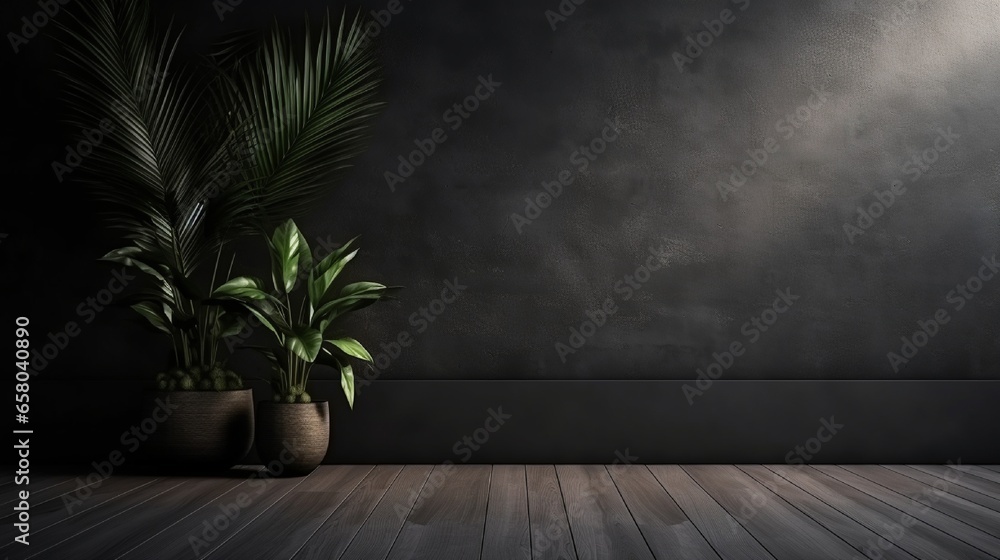 Modern dark home interior background, wall mock up . Modern dark home interior background, wall mock up .