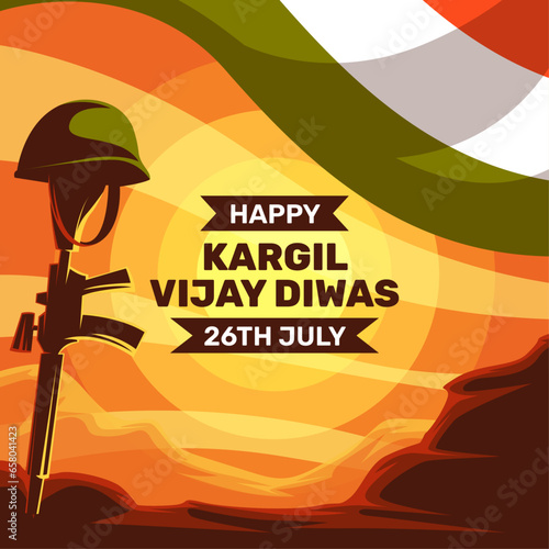 kargil vijay diwas illustrations vector photo