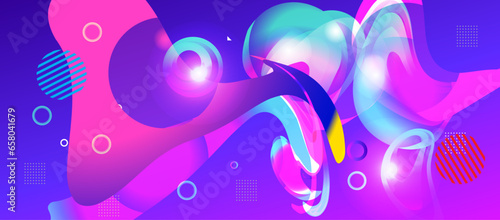 Abstract background with colorful circles and geometric elements  Modern abstract shapes design.