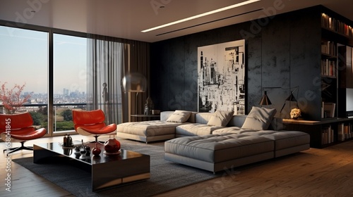 Stylish apartment interior with modern Idea for home design .