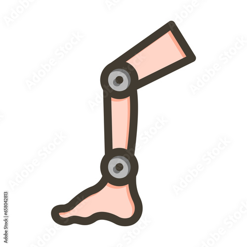 Prosthetic Vector Thick Line Filled Colors Icon Design