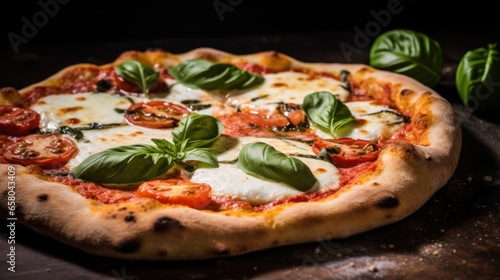 A closeup magazine quality shot of a traditional Italian pizza Margherita, insane details, food photography, editorial photography.