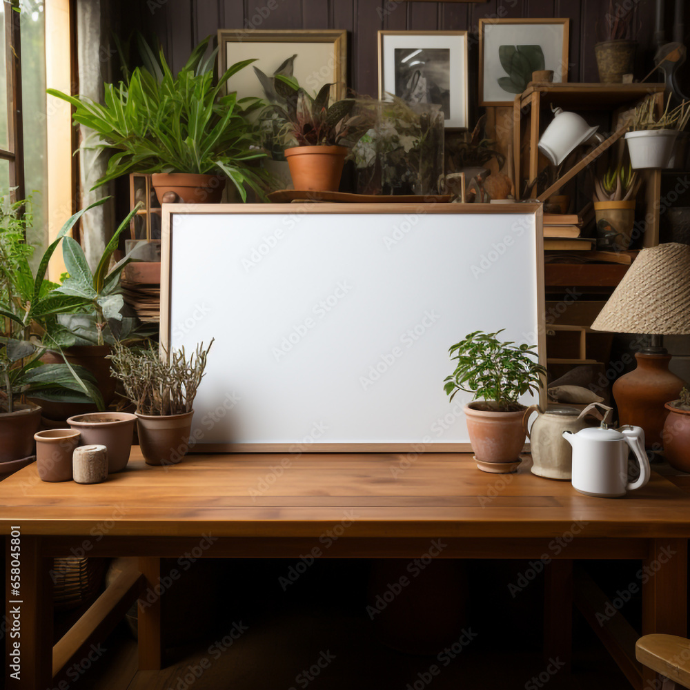 an empty frame on the table an empty frame on the table