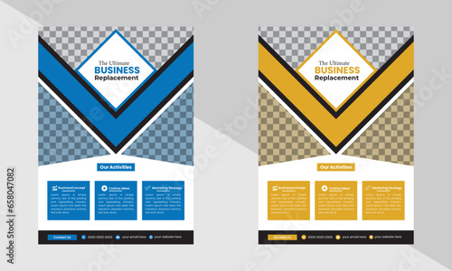 Corporate Business Flyer poster pamphlet brochure cover design layout background, two colors scheme, vector template in A4 size - Vector, company Flyer Template, Creative Flyer 
