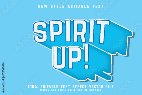 spirit up editable text effect emboss cartoon style