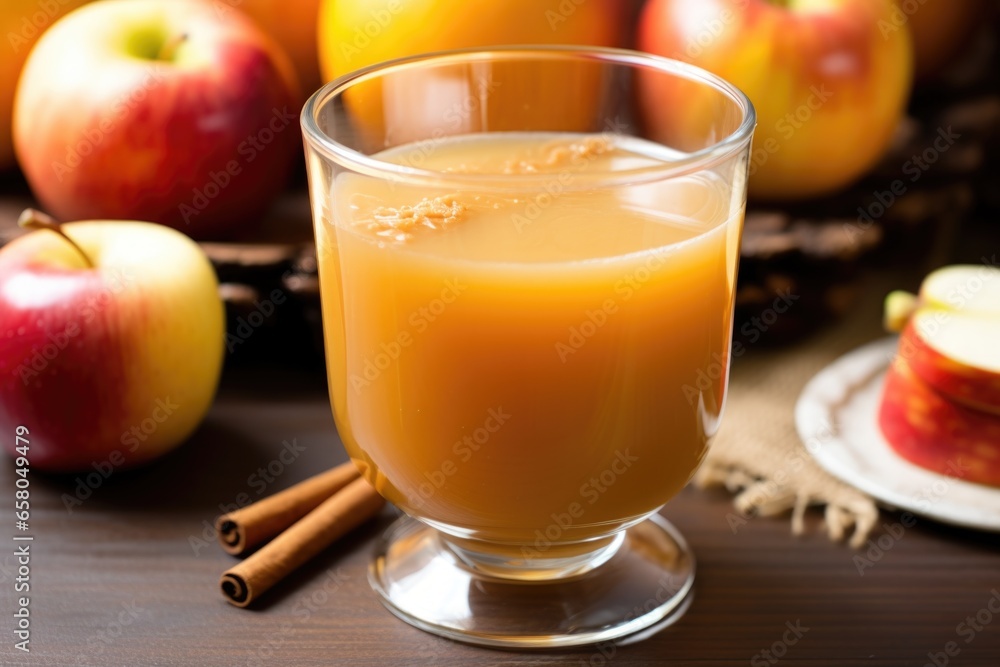 caramel apple cider served in a clear glass cup caramel apple cider served in a clear glass cup