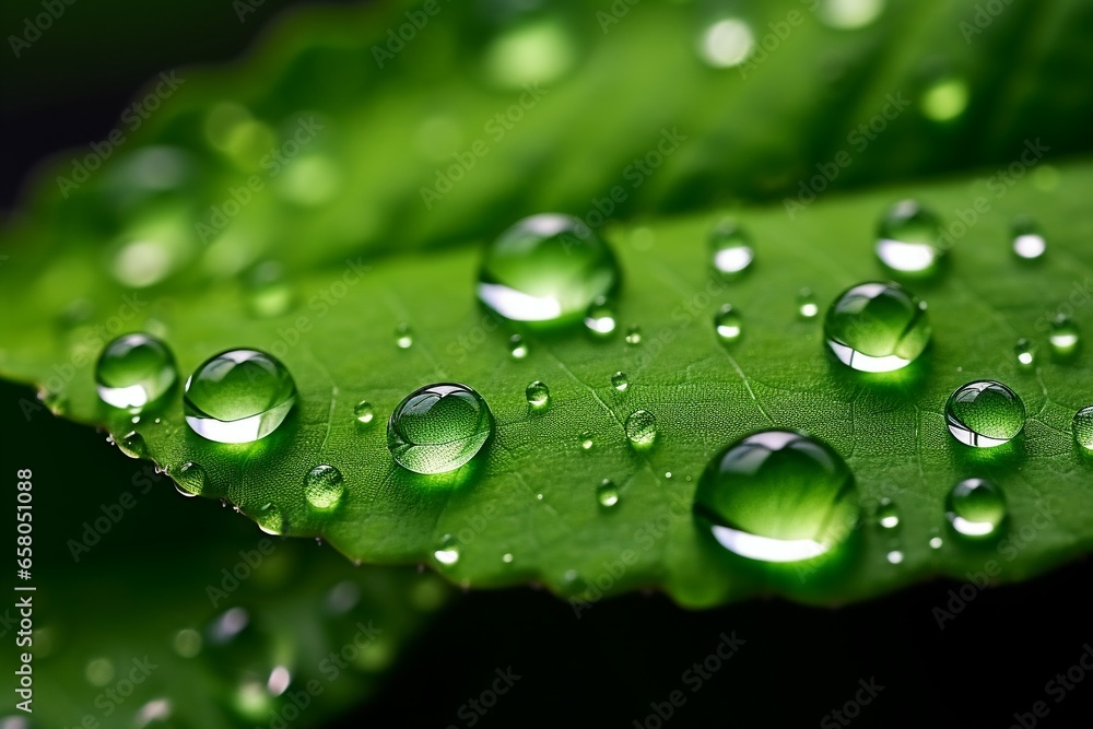 Macro Magic: Capturing Morning Dew on Green Leaves in Sunlight Macro Magic: Capturing Morning Dew on Green Leaves in Sunlight